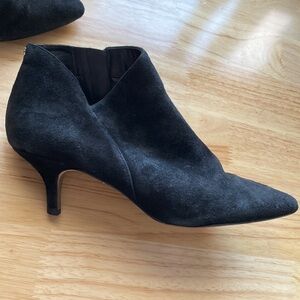 SAM EDELMAN Black Suede Heeled Ankle Boots | 8.5 Wide